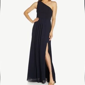 Adrianna Papell Midnight One-Shoulder Gown